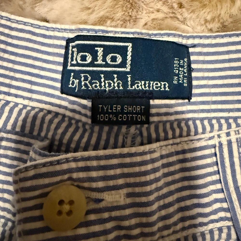 Vintage Polo Ralph Lauren Men's Tyler Seersucker Preppy Coastal Shorts 36